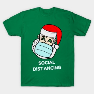 Santa Claus with a face mask - "Social distancing" T-Shirt